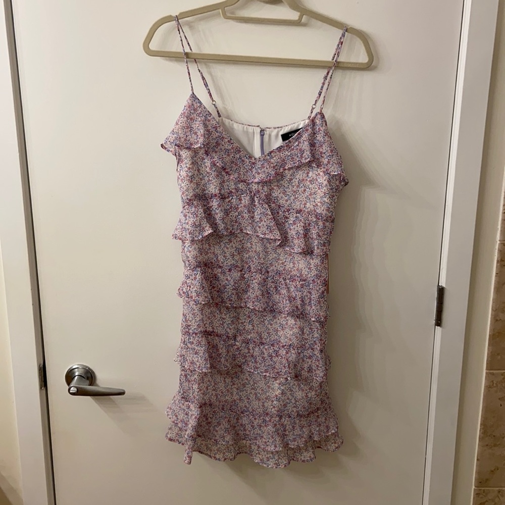 Aqua ruffle dress